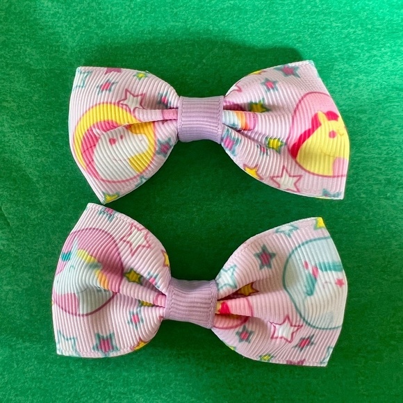 NWOT 🥀 Girl's Colorful Cute 2PK Hair Bow Clips - Picture 9 of 10